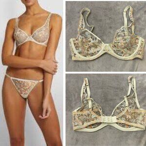 New! Myla London Columbia Road Colorful Pastel Floral Lace Bra 24068